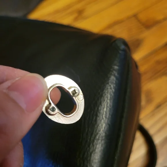 As Is MO851 Canadian Black Leather Bucket Style Crossbody Bag - Picture 9 of 12